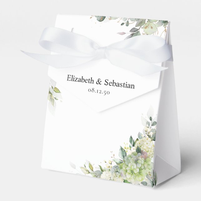 Blommiga Hydrangea Bröllopspresentlåda Presentaskar (Framsidan Sidan)