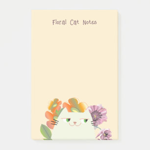 Blommiga Katt Klisterlappar Söta Kawaii Blomma Post-it Block