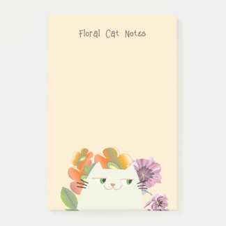 Blommiga Katt Klisterlappar Söta Kawaii Blomma Post-it Block