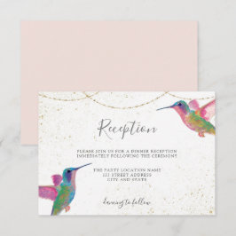 Blommiga Kolibris Akvarell Mottagningskort Tilläggskort
