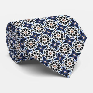 Blommiga kors blå slips