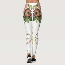 blommiga långa leggings vita tonåring