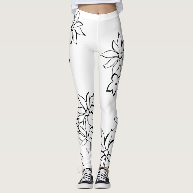 Blommiga Leggings | Chic Minimal Stil (Framsida)