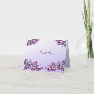 Blommiga lila blommor bröllop tack kort