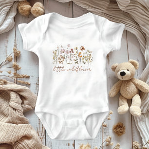 Blommiga Lilla Vildblomma Baby T Shirt