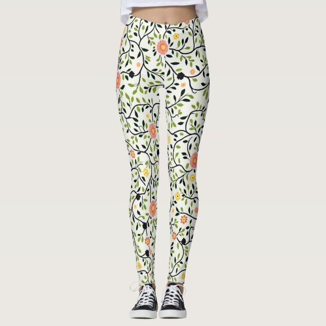 Blommiga linjer leggings (Framsida)