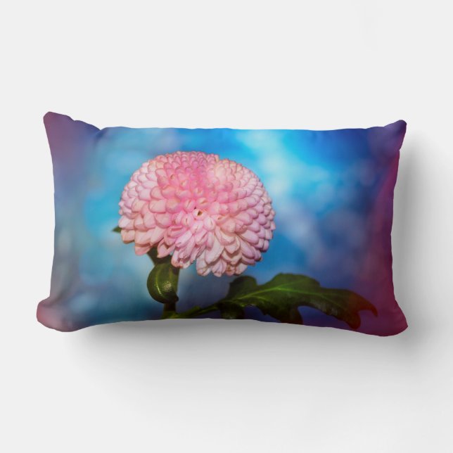 Blommiga magi i rosa lumbarkudde (Framsida)