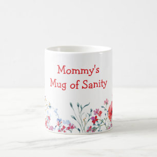 Blommiga Mamma Sanity Vildblommor Mors Dag Kaffemugg