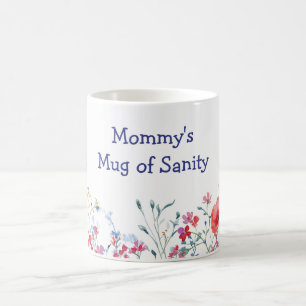 Blommiga Mamma Sanity Vildblommor Mors Dag Kaffemugg