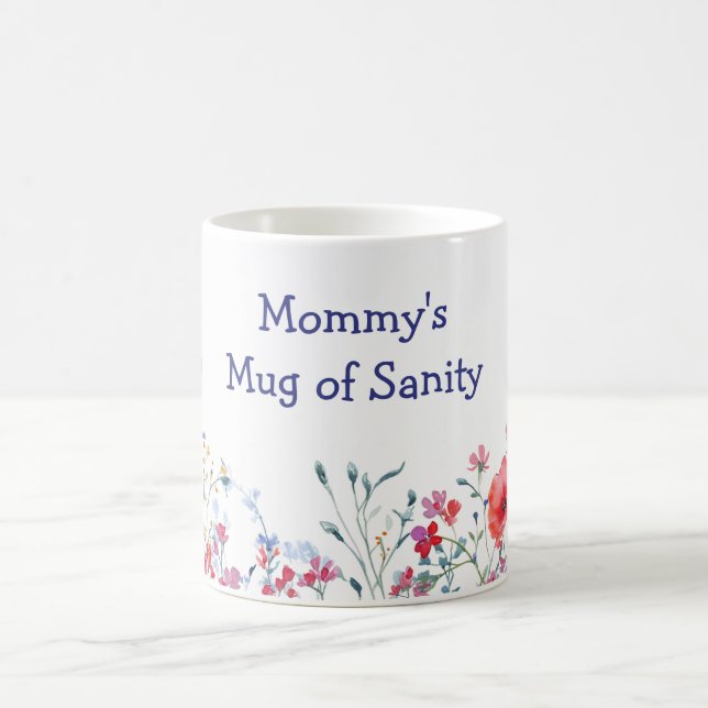 Blommiga Mamma Sanity Vildblommor Mors Dag Kaffemugg (Center)