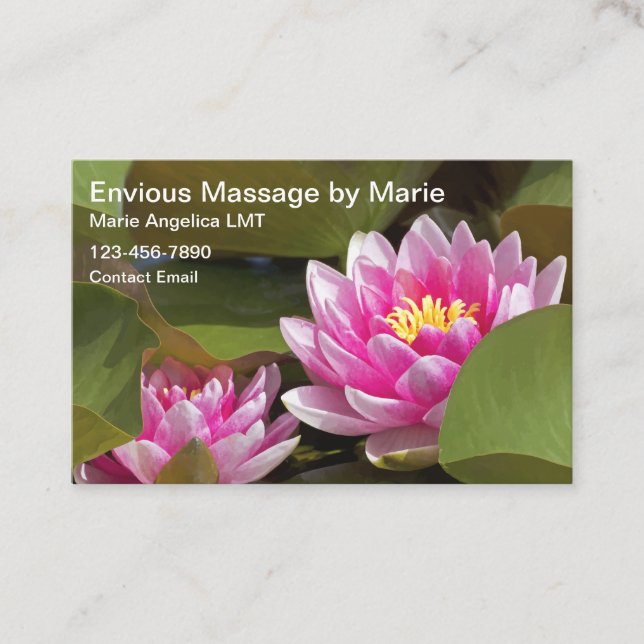 Blommiga Massages Visitkort (Framsida)