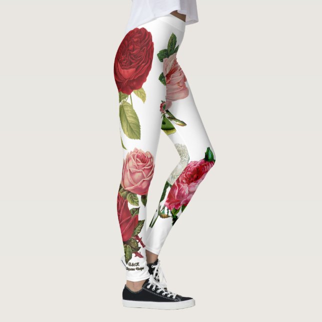Blommiga och vita anpassade leggings (Höger)