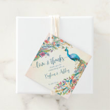 Blommiga påfågel förlovningsfest presentkort