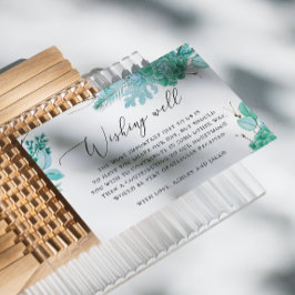 Blommiga pastellfärgade mintgröna suckulenter bröl tilläggskort