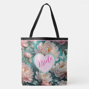 Blommiga Peonies flervarvstryck Brud Handväskor Tygkasse