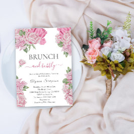 Blommiga rosor Brunch och bubbel Inbjudningar