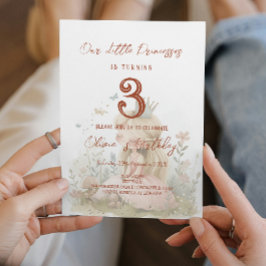 Blommiga Sagoprinsessor Barnkalas Inbjudningar