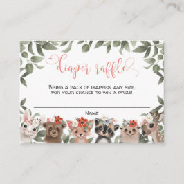 Blommiga skogsdjur skogsflicka blöja lottteri tilläggskort