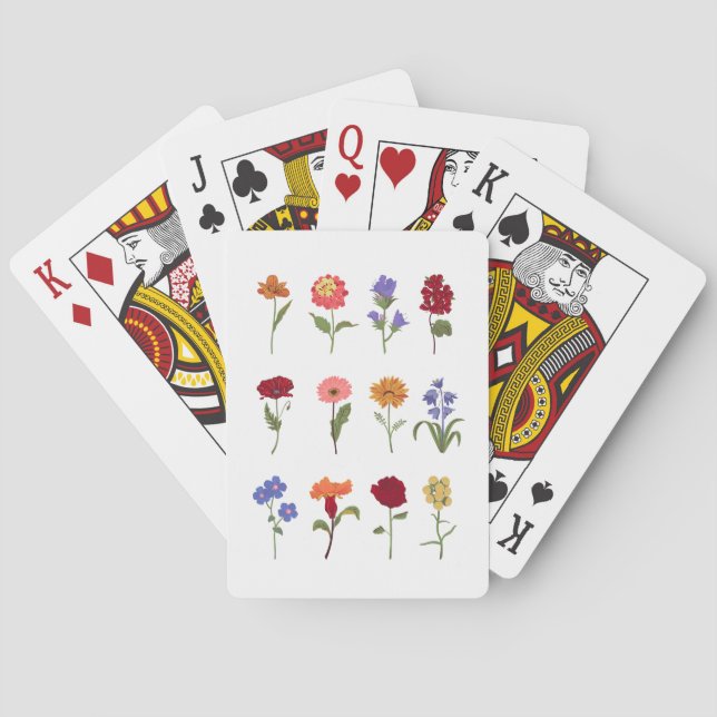 Blommiga spelkort | Eleganta spelkort (Baksidan)