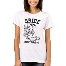 Blommiga stövlar Brud som gifter sig T-shirt