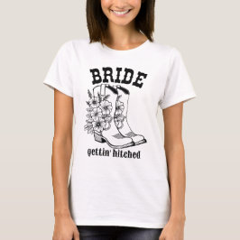 Blommiga stövlar Brud som gifter sig T-shirt