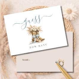Blommiga stövlar pojke baby shower spel gissa hur tack kort