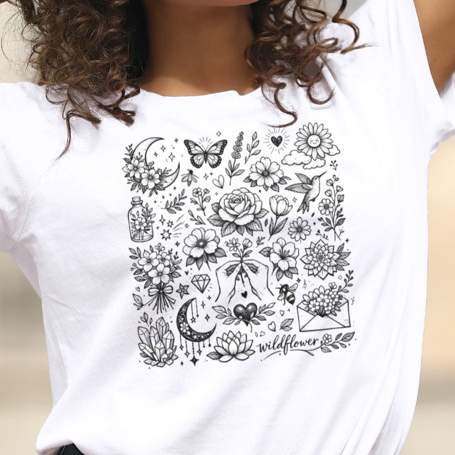 Blommiga tatueringsmix t shirt (Skapare uppladdad)