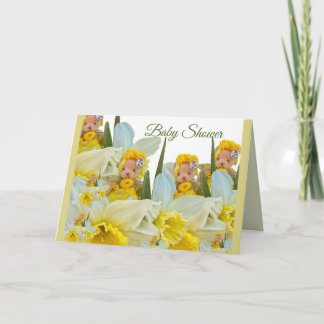 Blommiga teddybjörnar blommor narciss blomma  kort