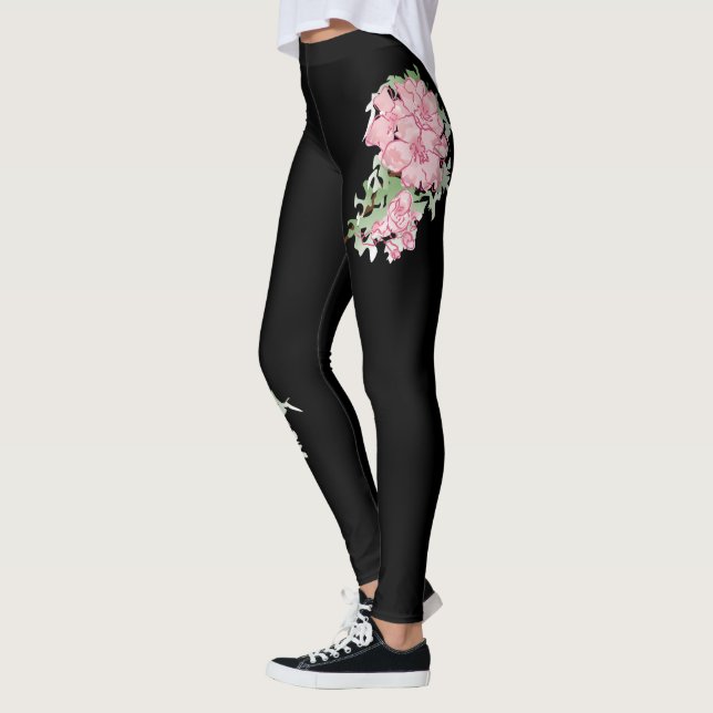 Blommiga tryckta leggings, Botaniska trädgårdsstru Leggings (Vänster)