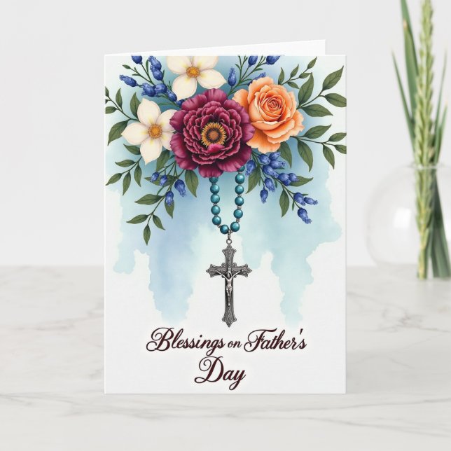 Blommiga välsignelser fadersdags kort (Framsida)