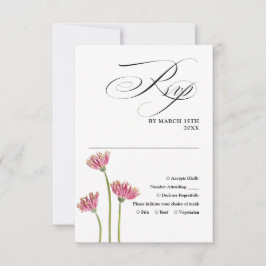 Blommiga Vilda Blommor Chic Elegant Bröllopsskrift OSA Kort