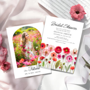 Blommiga vilda blommor Foto Bröllopsdusch Inbjudningar