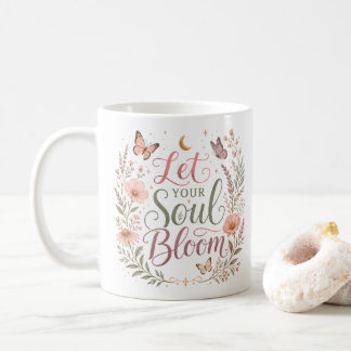 Blommiga Vildblommor Låt Din Själ Blomma Kaffemugg