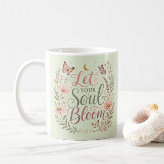 Blommiga Vildblommor Låt Din Själ Blooma Mjuk Salv Kaffemugg