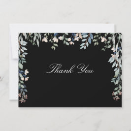 Blommiga vildblommor Svart och vitt manus Tack Kort