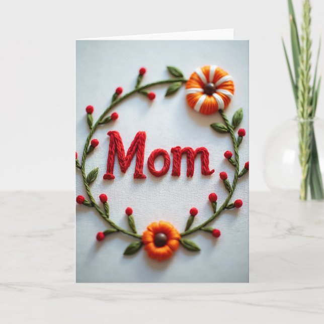 Blommiga vinrankor Mamma-kort Kort (Framsida)