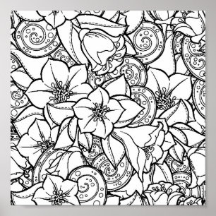 Blommiga Zendoodle 2 Poster