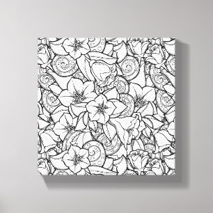 Blommiga Zendoodle 6 Canvastryck