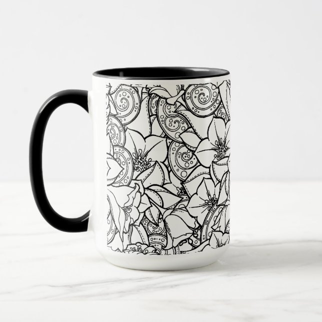 Blommiga Zendoodle Mugg (Vänster)