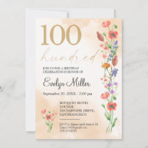 Blommigt 100:e födelsedagen - Golden Wildblommor D