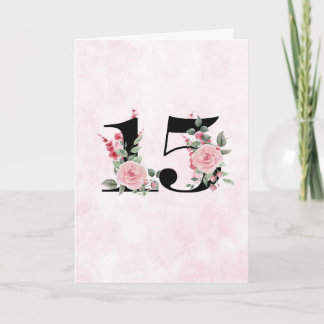 Blommigt 15 - Årsdag Kort