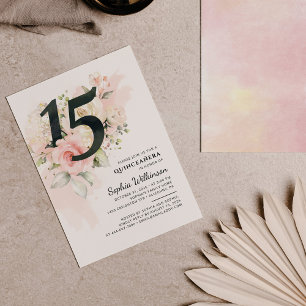 Blommigt 15: Quinceanera Eucalyptus Löv Inbjudningar
