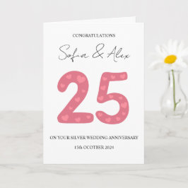 Blommigt 25:e bröllop-årsdagen hälsning kort