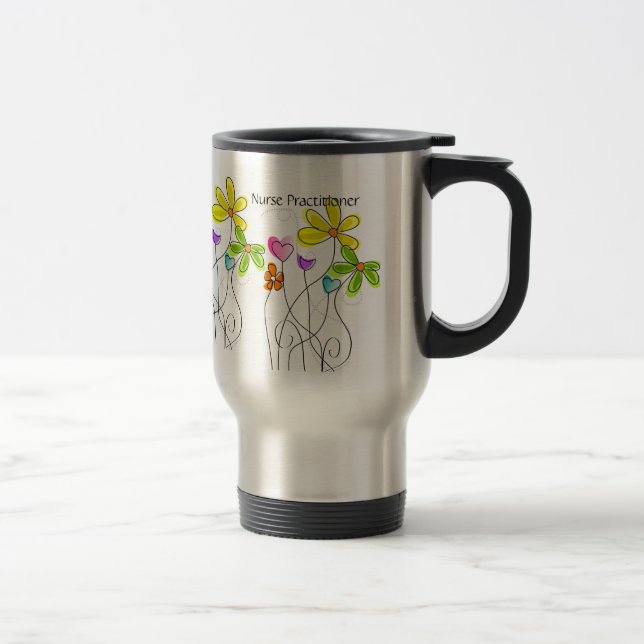 Blommigt 2 för sjuksköterskapraktikertravel mug resemugg (Höger)
