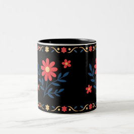 Blommigt 2-tona Mugg