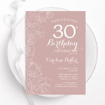 Blommigt 30års födelsedag Party Inbjudningar<br><div class="desc">Blommigt 30års födelsedag-partiinbjudan. Minimalistisk modern design med botaniska konturaccenter för teckning och typsnitt för typgrafiska skript. Enkel inbjudan-kortsperfekt för trendig för en snyggt kvinna på dagen firande. Kan anpassas till vilken ålder som helst. Skrivna Zazzle-inbjudningar eller digital utskrivbar mall för omedelbar nedladdning.</div>
