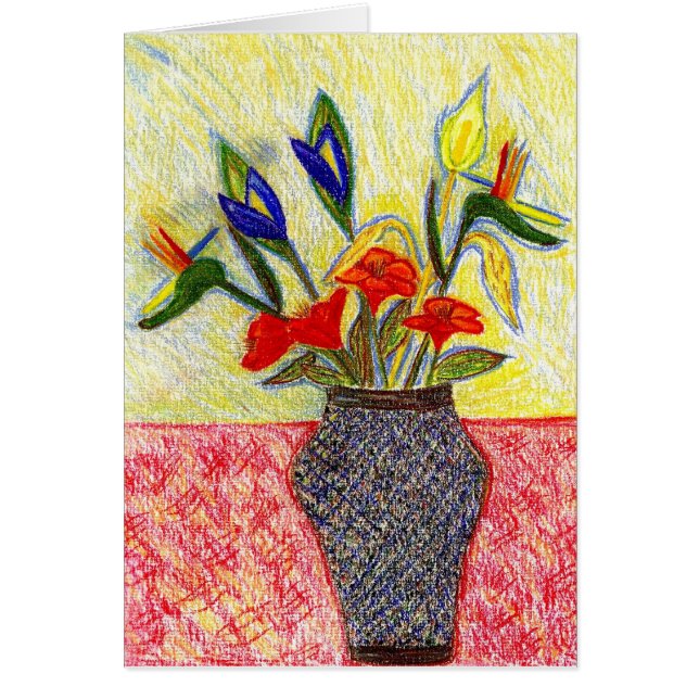 Blommigt 3 hälsningskort (Framsidan)