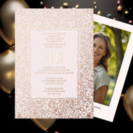 Blommigt 40:e överraskande födelsedagsmall för hen