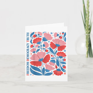 Blommigt 4:e Jul Kort