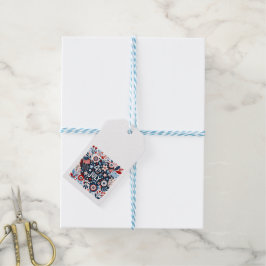 Blommigt 4 juli presentetikett